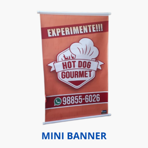 Mini Banner | Lona 440g | Menor que 0,5 m²   4x0 (Frente Colorida, Verso em Branco)   