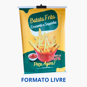 Banner | Lona 440g | Formato Livre   4x0 (Frente Colorida, Verso em Branco)   