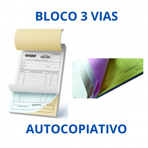 Bloco 50 Folhas | AP 75g | 3 Vias | 7,5x10cm | Carbonado Apergaminhado 75g  1x0 (Frente em Preto e Branco)  Blocagem Bloco com 50 folhas, 3 vias (cópia carbonada).