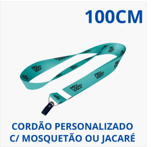 Cordão para Crachá | 15mm | Personalizado 4x4 | com Argola ou Mosquetão Poliéster sublimático 900x15mm 4x4 (Cores Frente e Verso)   Opções de acabamento: Argola, Mosquetão ou Trava de Segurança