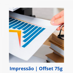 Impressão Offset Colorida | 75g | 4x4 Papel offset 75g A4 (29,7cm x 21,0cm)    