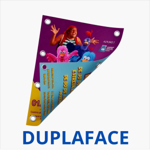 Lona Dupla Face | 440g | Impressão 4x4 | Bainha e Ilhós   4x4 (Cores Frente e Verso)   