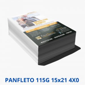 Panfleto | 4x0 | Couchê 115g | 15x21 cm   4x0 (Frente Colorida, Verso em Branco)   