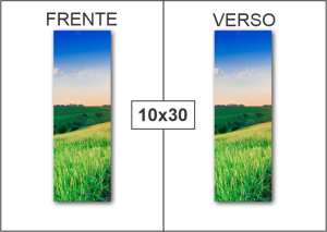 Panfleto | 4x4 | Couchê 115g | 10x30cm Couchê 115g Arte 102x302mm 4x4 (Cores Frente e Verso)   