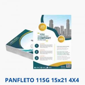 Panfleto | 4x4 | Couchê 115g | 15x21 cm   4x4 (Cores Frente e Verso)   