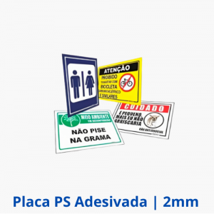 Placa PS Adesivada | 2mm | Personalizada PS 2mm   Adesivado  