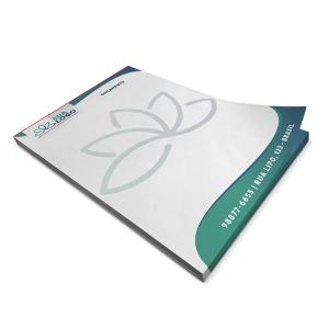 Receituário 50fls | Apergaminhado 90g via 15x21cm Apergaminhado 90g 150mm x 210mm 4x0 (Frente Colorida, Verso em Branco)  Bloco 50fls 